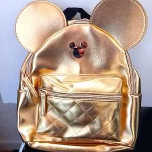 MICKEY MOUSE Gold Backpack - Brand New!